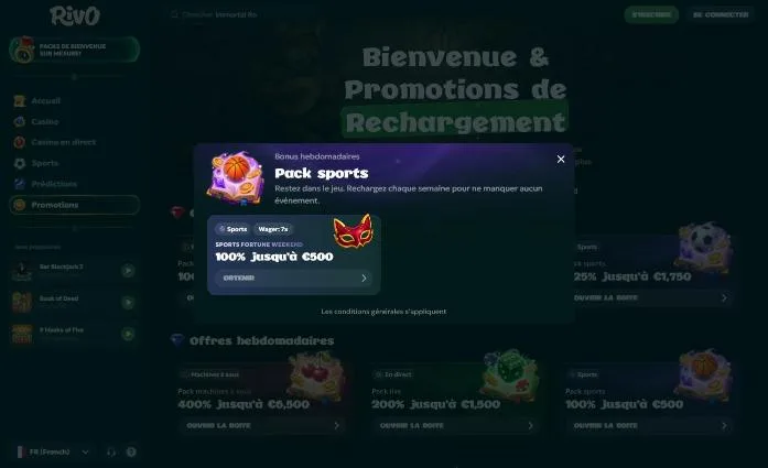 Recharge sports du week-end avec wager x7