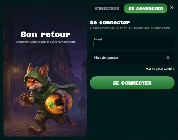 Formulaire de connexion Rivo avec e-mail et mot de passe